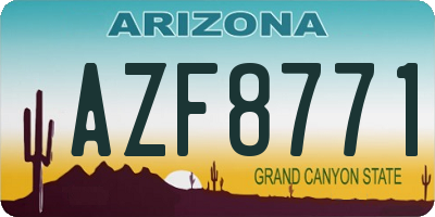 AZ license plate AZF8771