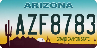 AZ license plate AZF8783