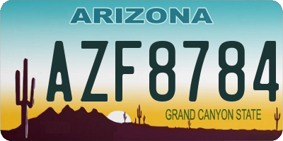 AZ license plate AZF8784