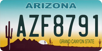 AZ license plate AZF8791