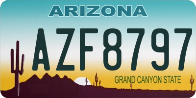 AZ license plate AZF8797