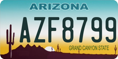 AZ license plate AZF8799