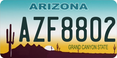 AZ license plate AZF8802