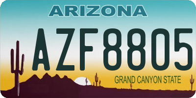 AZ license plate AZF8805