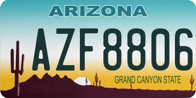 AZ license plate AZF8806