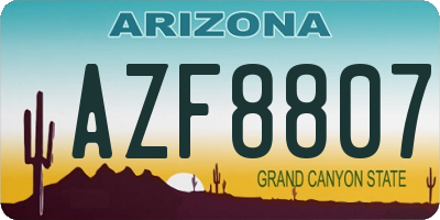 AZ license plate AZF8807