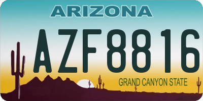 AZ license plate AZF8816