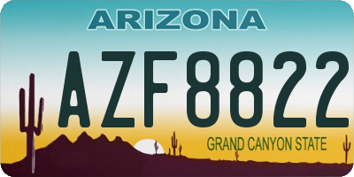AZ license plate AZF8822