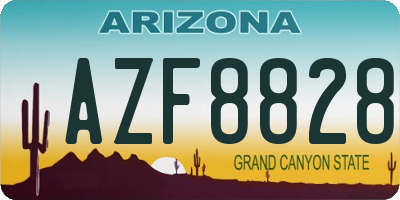 AZ license plate AZF8828