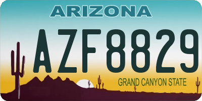 AZ license plate AZF8829