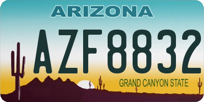 AZ license plate AZF8832
