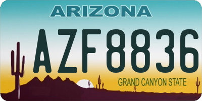 AZ license plate AZF8836