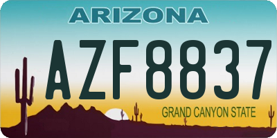 AZ license plate AZF8837