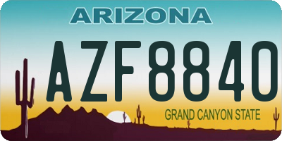 AZ license plate AZF8840