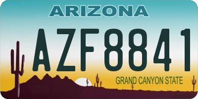 AZ license plate AZF8841