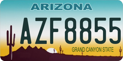 AZ license plate AZF8855