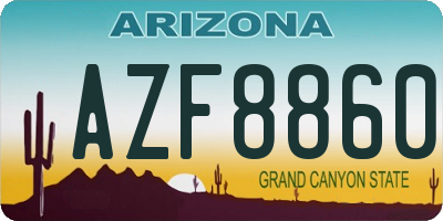AZ license plate AZF8860