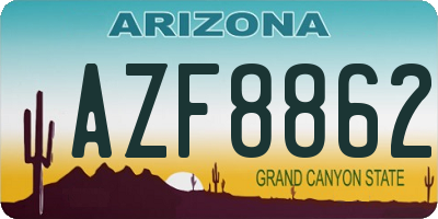 AZ license plate AZF8862
