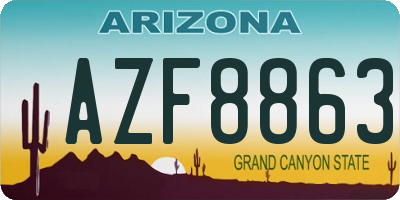 AZ license plate AZF8863