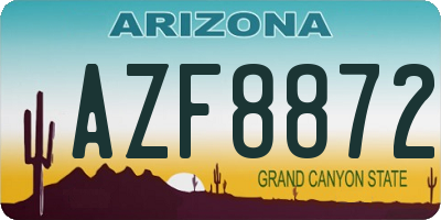 AZ license plate AZF8872