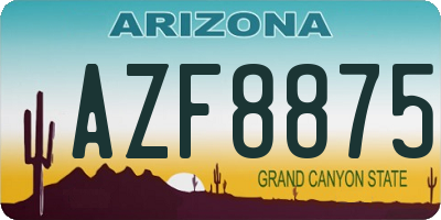 AZ license plate AZF8875