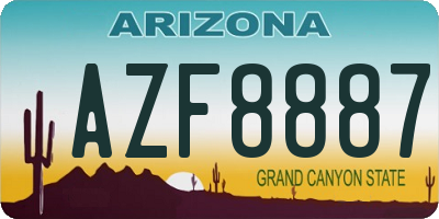 AZ license plate AZF8887