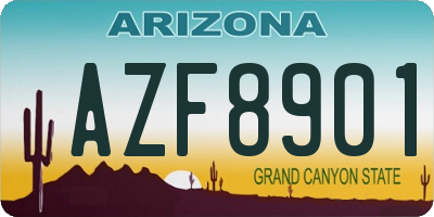 AZ license plate AZF8901