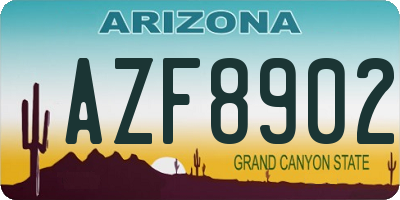 AZ license plate AZF8902