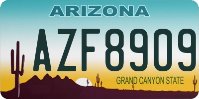 AZ license plate AZF8909