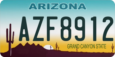AZ license plate AZF8912