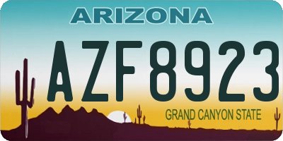 AZ license plate AZF8923