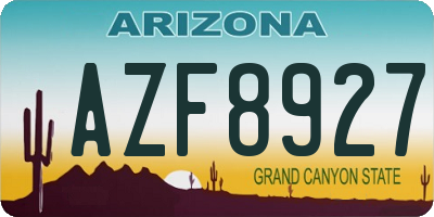 AZ license plate AZF8927