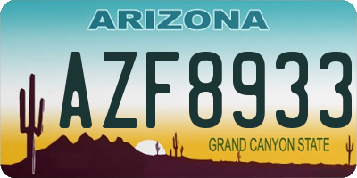 AZ license plate AZF8933
