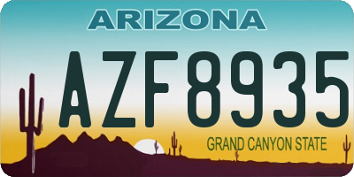 AZ license plate AZF8935