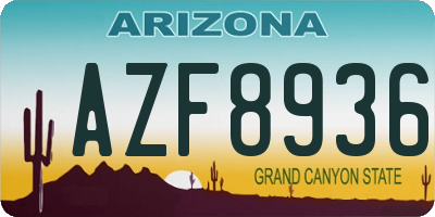 AZ license plate AZF8936