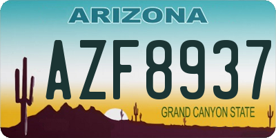 AZ license plate AZF8937