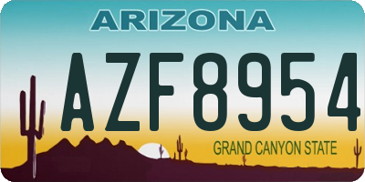 AZ license plate AZF8954