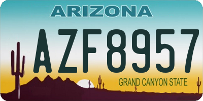 AZ license plate AZF8957