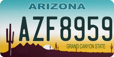 AZ license plate AZF8959