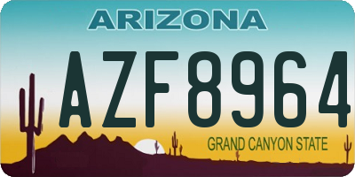 AZ license plate AZF8964