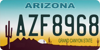 AZ license plate AZF8968