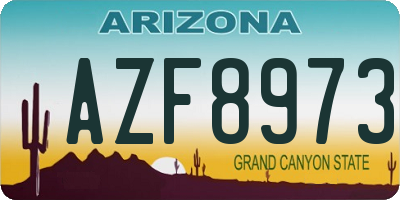 AZ license plate AZF8973