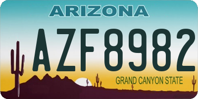 AZ license plate AZF8982