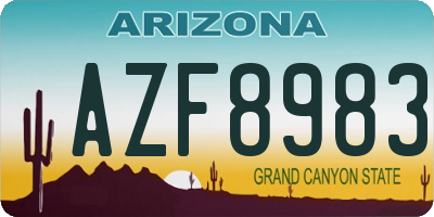 AZ license plate AZF8983