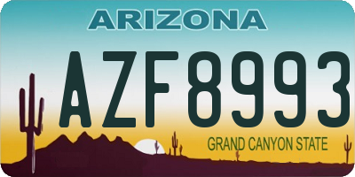 AZ license plate AZF8993