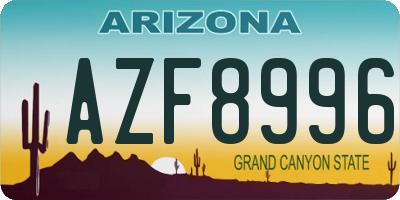AZ license plate AZF8996