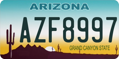 AZ license plate AZF8997