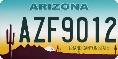 AZ license plate AZF9012