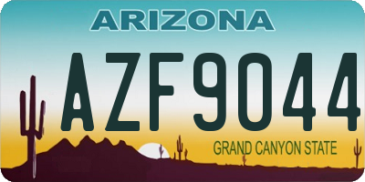 AZ license plate AZF9044