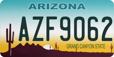 AZ license plate AZF9062
